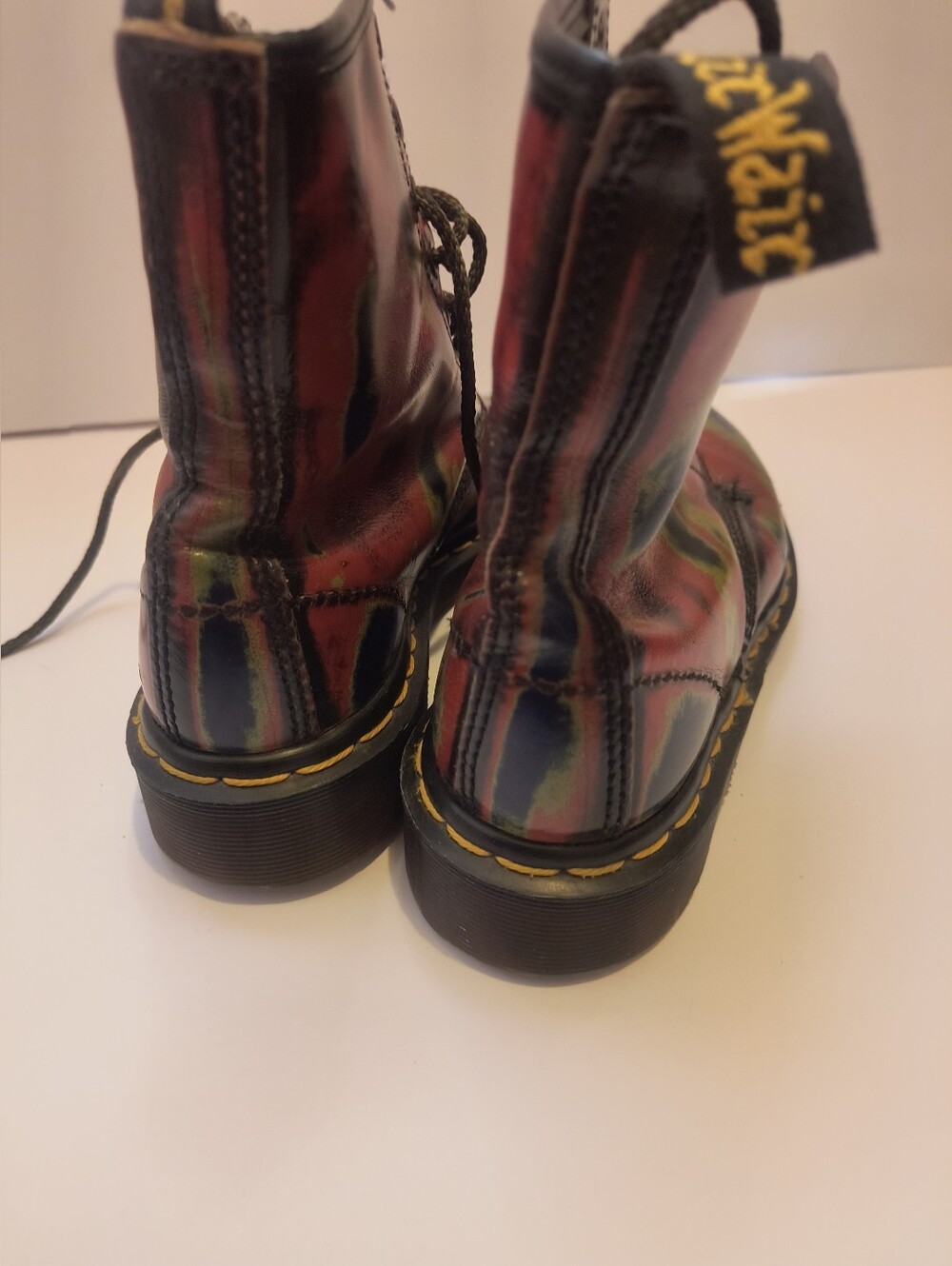 Vintage Dr. Martens Made in England Tie Dye Rub Off Boots UK 4 US 6 - Picture 5 of 11